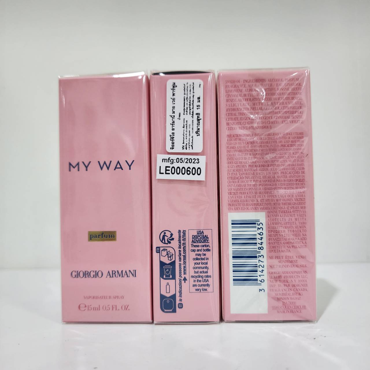 น้ำหอมจิ๋วมินิ Giorgio Armani My Way parfum 15ml กล่องซีลป้ายไทย ผลิต 05/2023 ( Mini Perfume น้ำหอมขนาดพกพา) น้ำหอมจิ๋วมินิแบบทดลองแบบสเปรย์ พกพาก็สะดวกใช้ฉีดตามจุดชีพจร