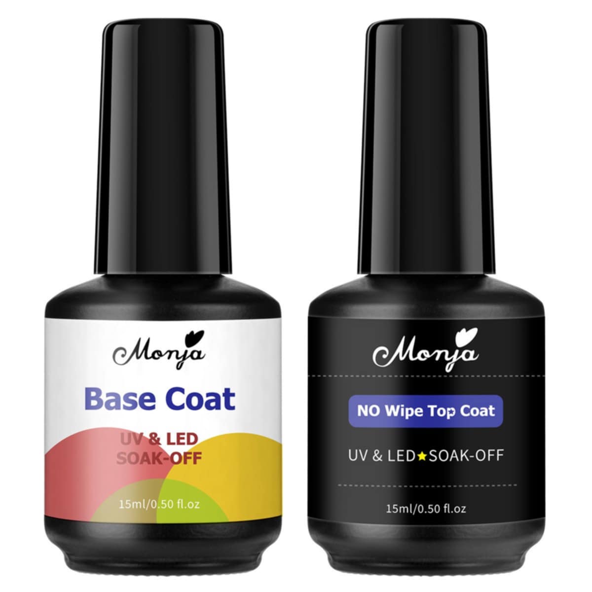 Top Coat │ Base Coat │ กาวเจลติดเล็บ แบรนด์คุณภาพ Monja 15ml