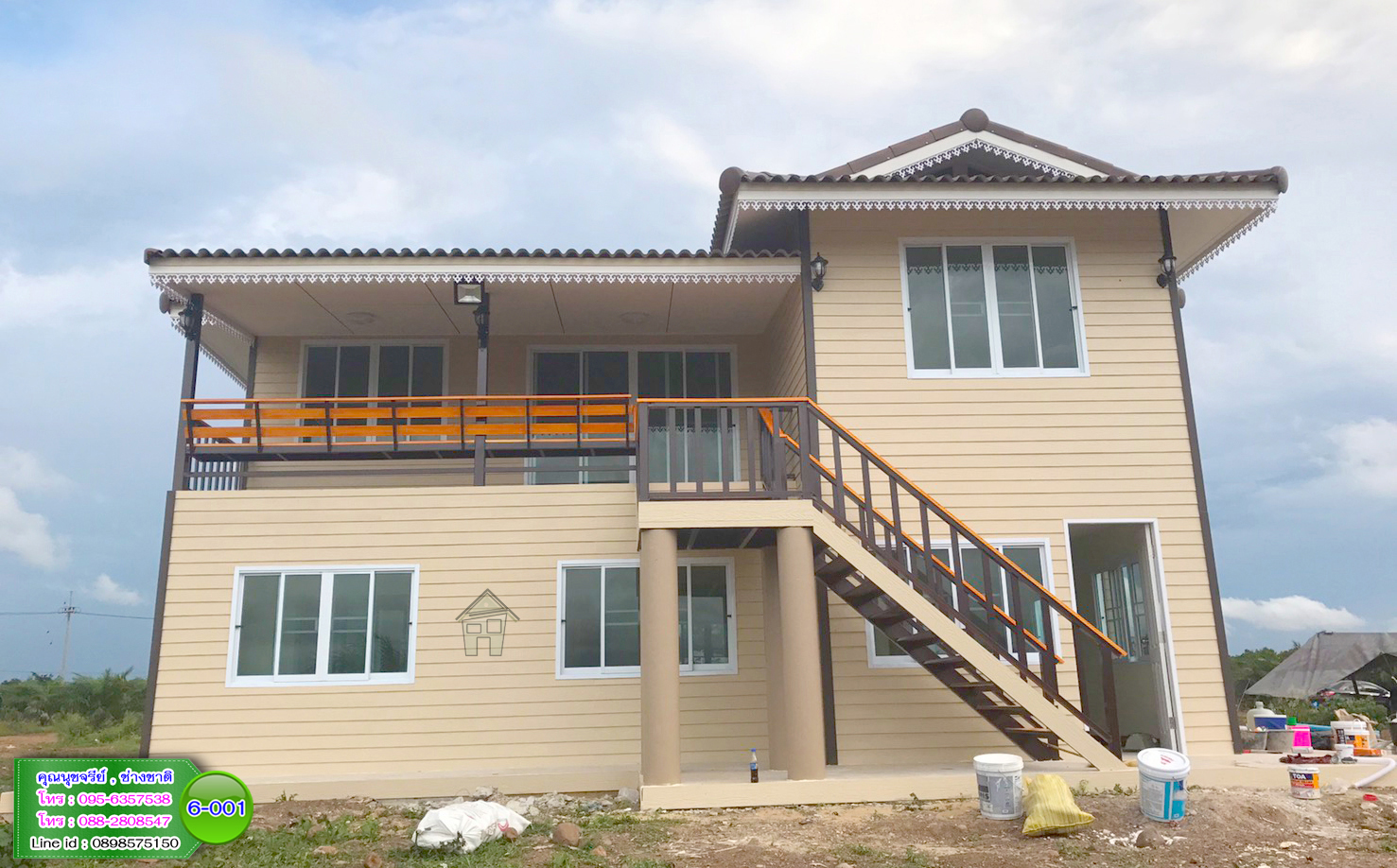 6-001 บ้านน็อคดาวน์ - บ้านหลังใหญ่ - ทรงจั่วมุกซ้อน