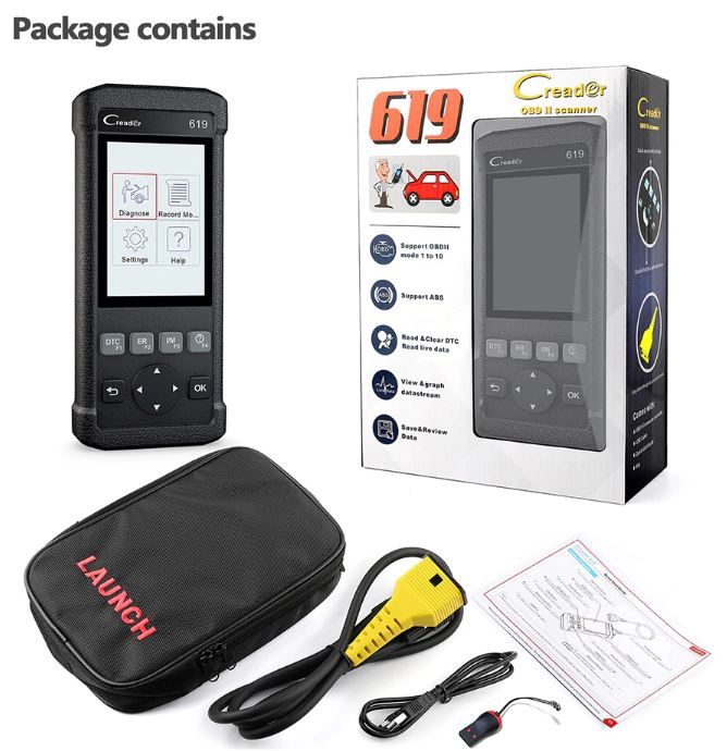 Launch OBD2 Automotive Scanner CR619 Engine ABS SRS O2 Sensor Monitoring Creader Tool ODB2 Auto Scanner OBD Car Diagnostic Tool