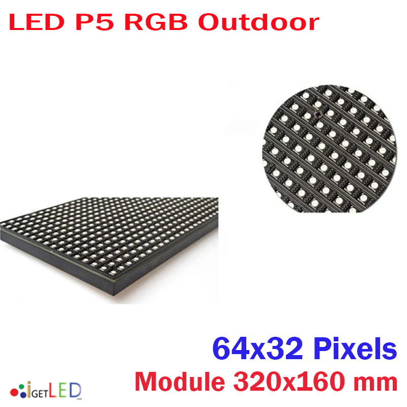 LED P5 OUTDOOR RGB โมดูลสีเต็มจอแสดงผล LED 64x32 พิกเซลแผง Dot Matrix จอแสดงผล P5 SMD RGB โมดูล