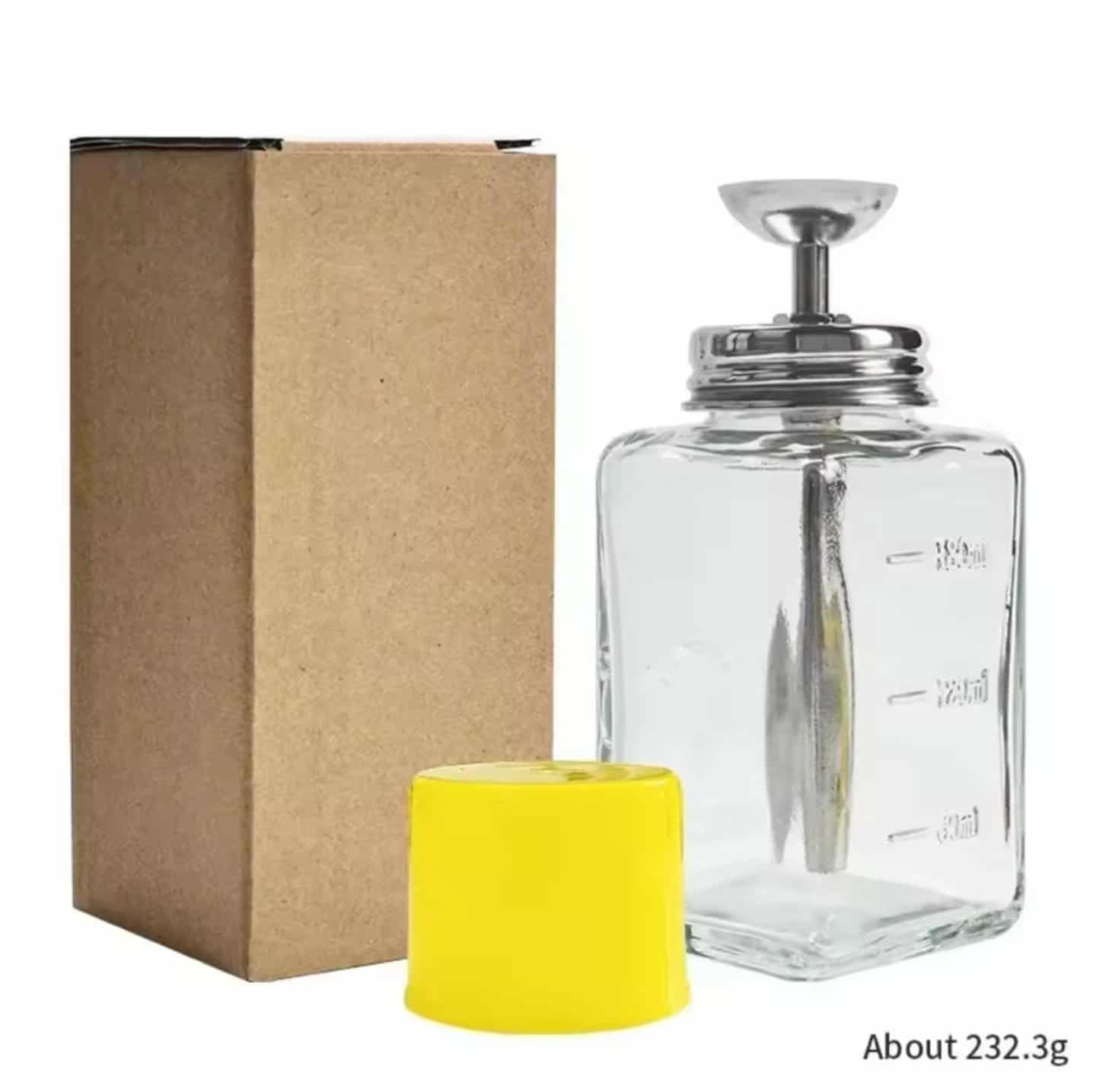 ขวดปั๊มแก้ว หัวสแตนเลส ขวดปั๊มน้ำยาล้างเล็บ ขวดกดแอลกอฮอล์ ปั๊มน้ำยาต่างๆ 180ml