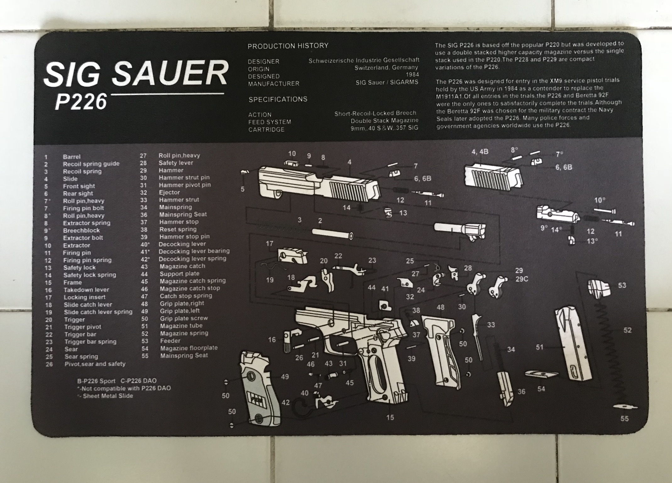 แผ่นรองทำความสะอาดปืนสั้น