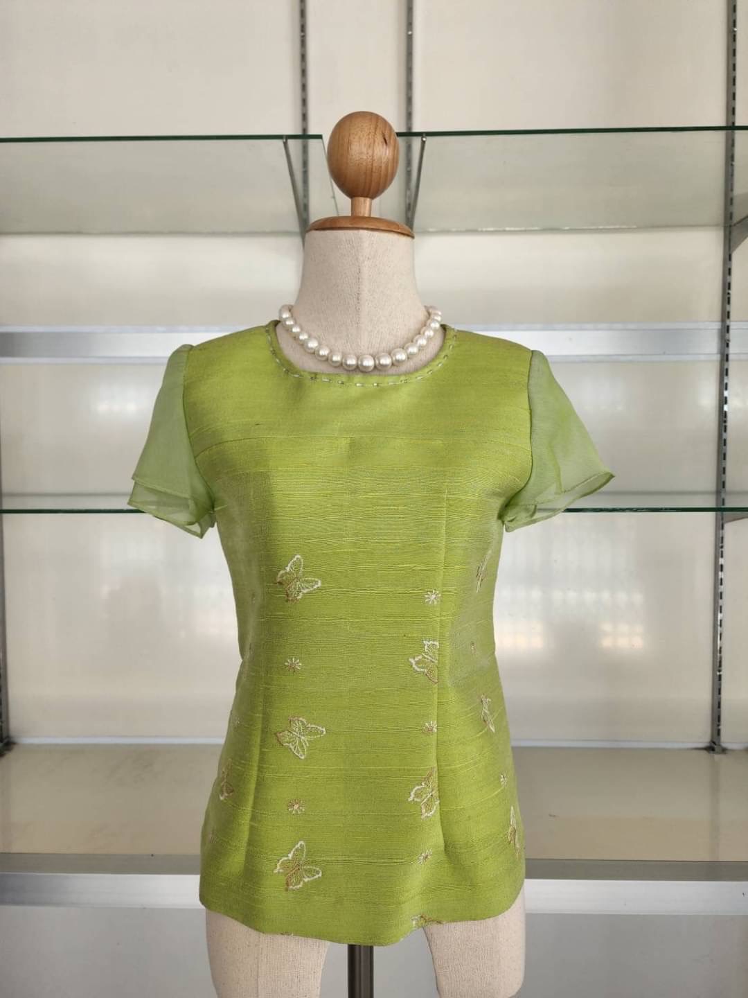 แบบตัด เสื้อผ้าไหม ปักลาย (ไม่รวมผ้า) ตามแบบ รหัส CUT-PTS-10667