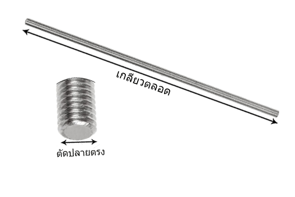 สตัดเกลียวตลอดชุบขาว ยาว 1 เมตร
