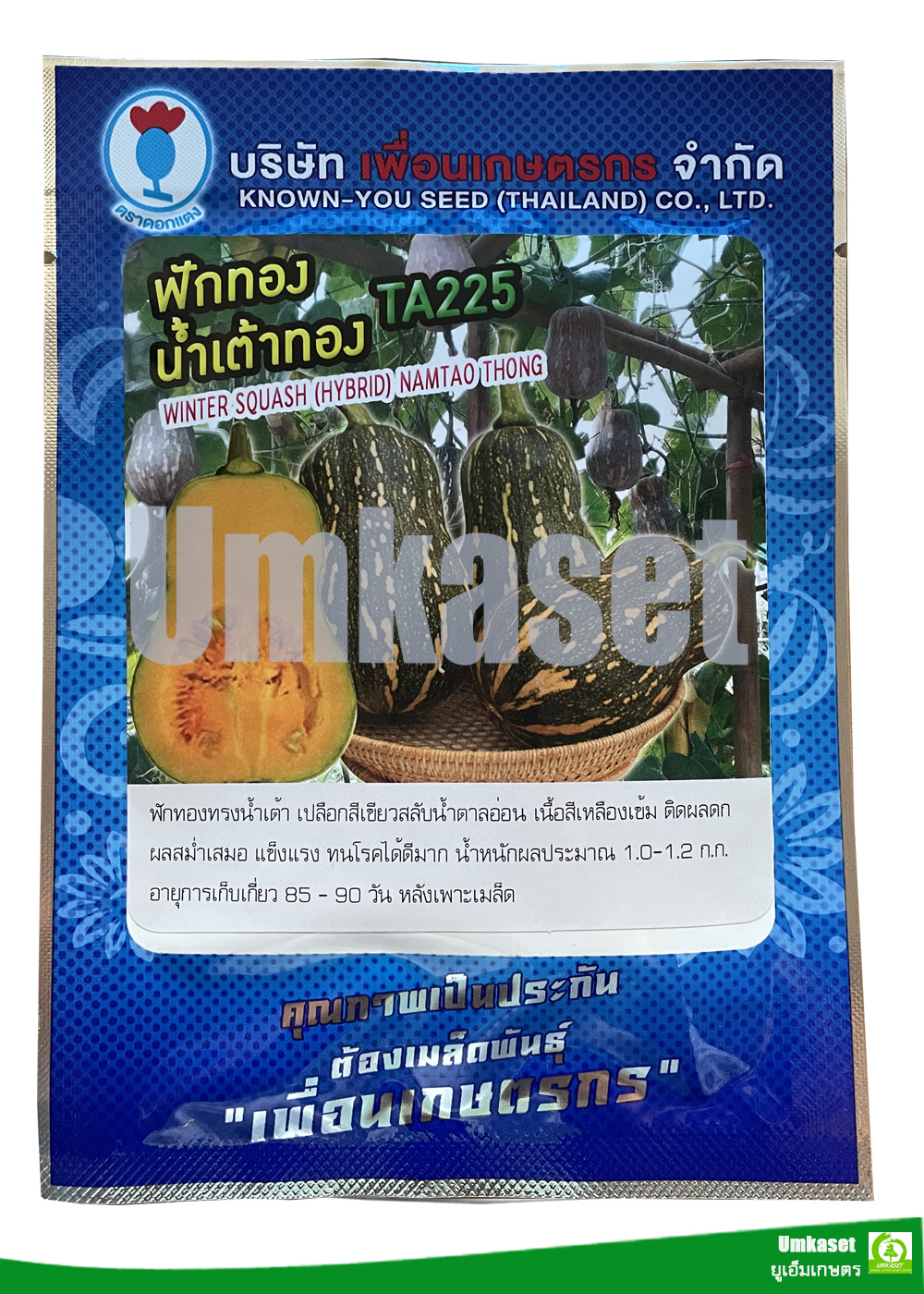 ฟักทองลูกผสม น้ำเต้าทอง TA225 เพื่อนเกษตรกร ( 20 กรัม)