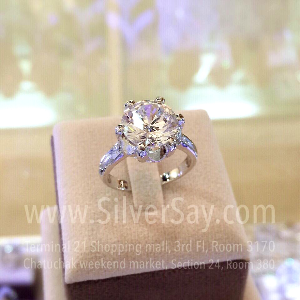 ต่างหูห่วงฝังเพชรสวิส 8 มม./2 กะรัต/ฝังเพชรแถว/สีทองคำ22k