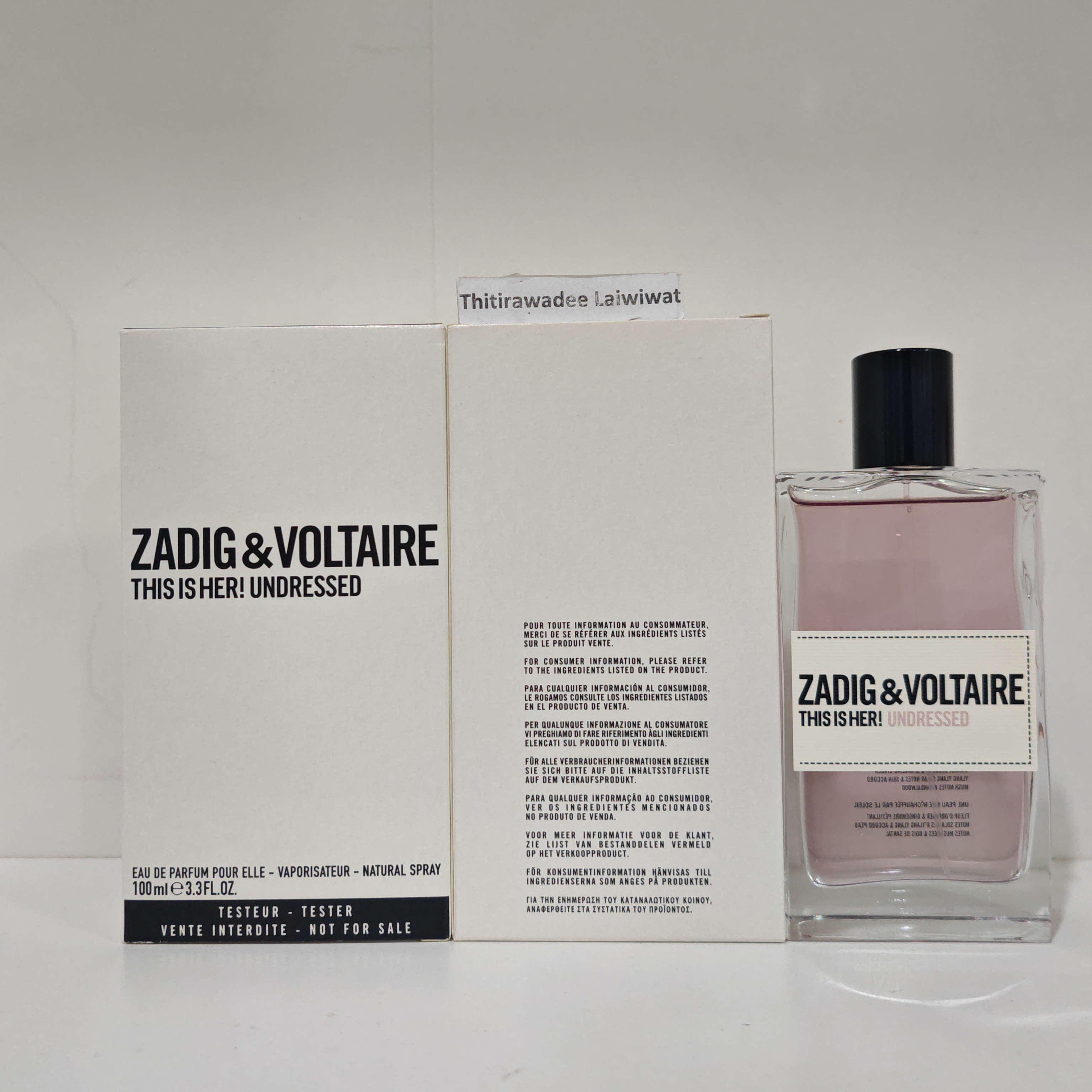 น้ำหอม Zadig & Voltaire THIS IS HER! UNDRESSED Pour Elle EDP 100ml กล่องเทสเตอร์ขาว