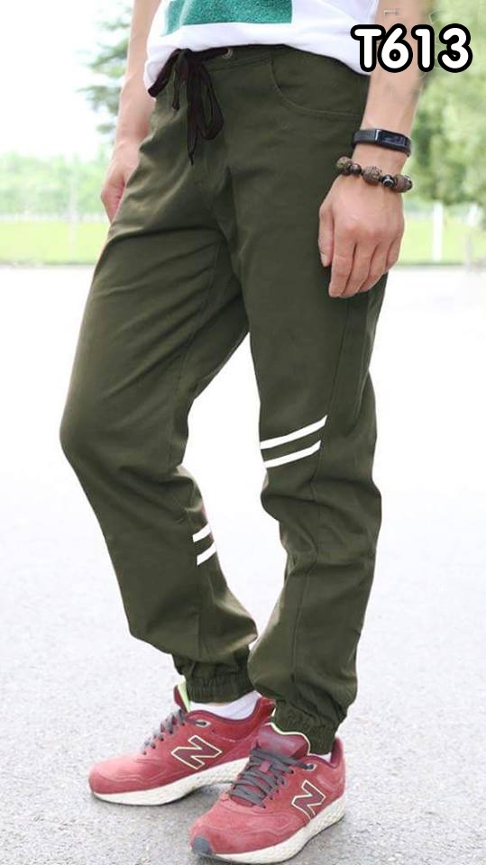 กางเกง jogger JG T613 ขี้ม้า แถบ