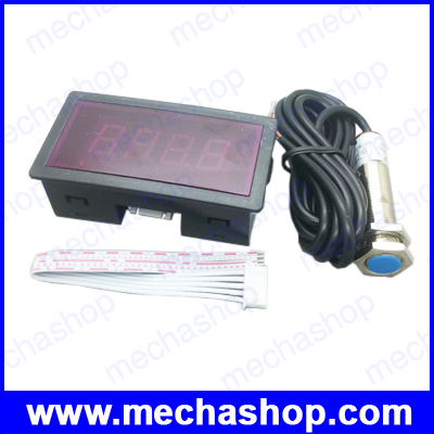 เครื่องวัดความเร็วรอบ เครื่องวัดรอบ พร้อม ฮอล์พร็อกซิมิตี้เซนเซอร์และแม่เหล็ก 10-9999 RPM Digital Tachometer RPM Speed Meter + Hall Proximity Switch Sensor NPN
