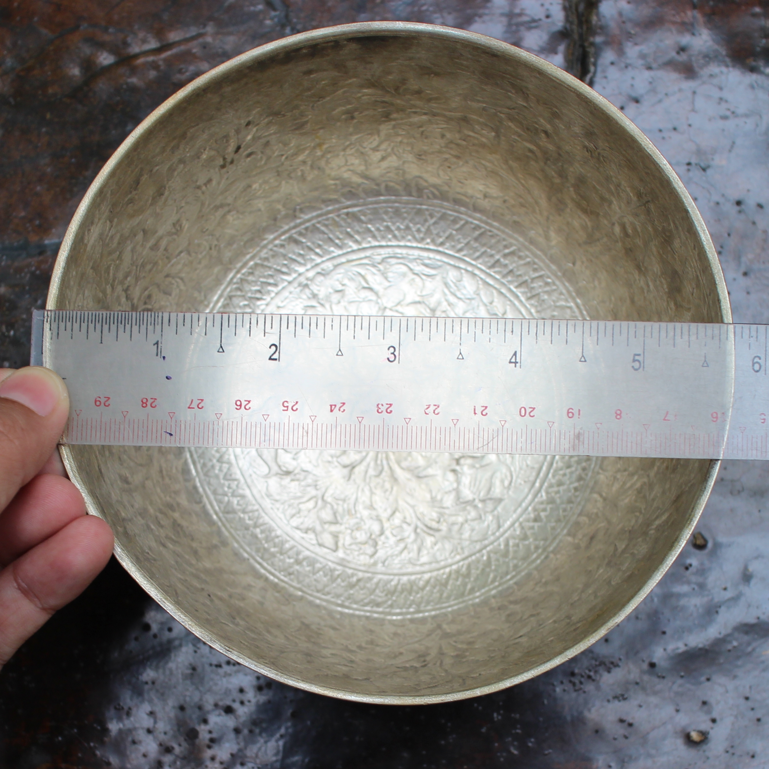 SI270 ขันเงินลายนกไม้ เงินแท้ 92.5 % นน. 237.5 กรัม เส้นผ้านศูนย์กลาง 5.7 นิ้ว