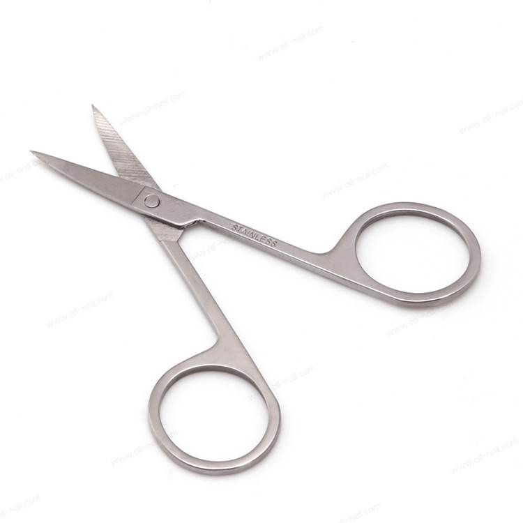 กรรไกรปลายโค้ง ตัดขนคิ้ว ขนจมูก วัสดุสแตนเลส