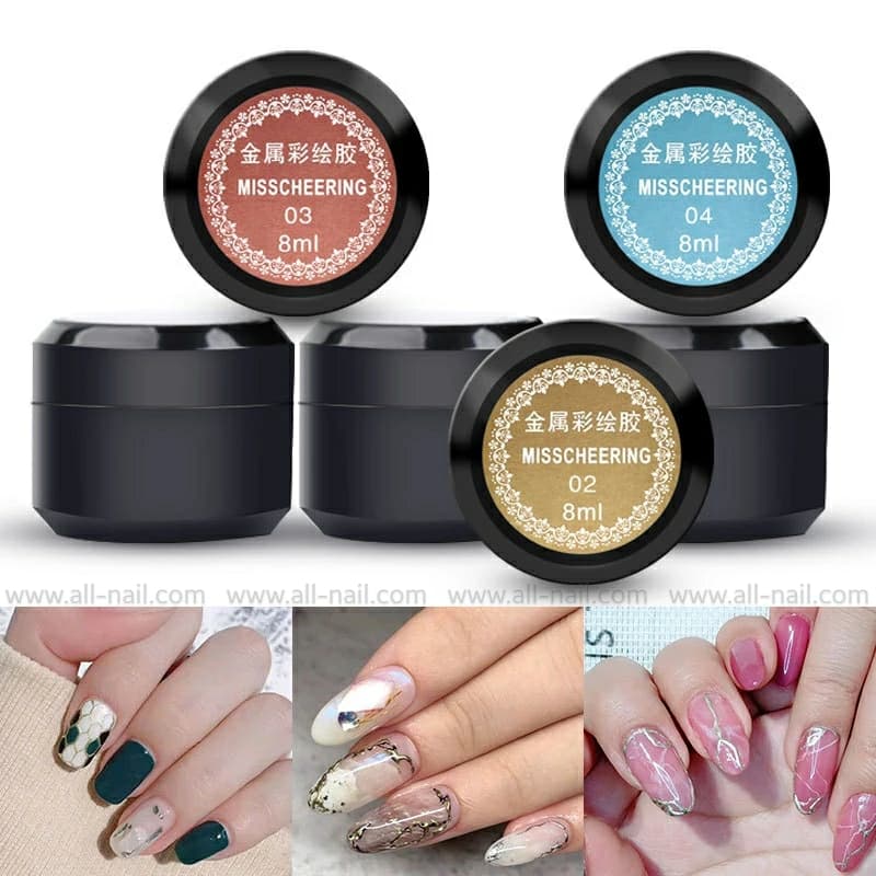 สีเจลเมทัลลิค (Metallic) เจลเพ้นท์เงา 8ml.