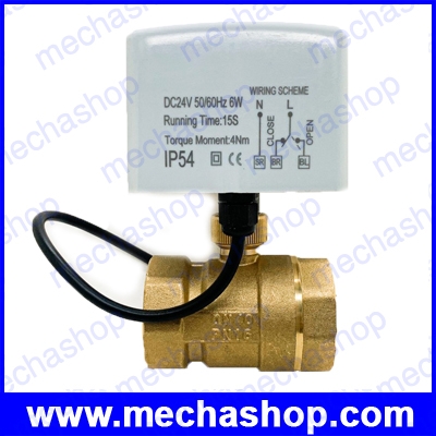 มอเตอร์วาล์วไฟฟ้า ทองเหลือง DN40 1-1/2 inch Motorized valve Brass vertical horizontal automatic electric shut off water control ball valve CR02 24Vdc