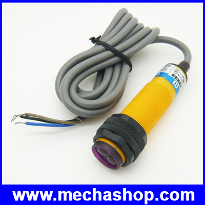 โฟโต้อิเล็กทริคเซนเซอร์ โฟโต้สวิตซ์เซนเซอร์ Photoelectric switch sensor E3F-DS10B2 diameter 18mm distance 10cm 6-36V DC NPN