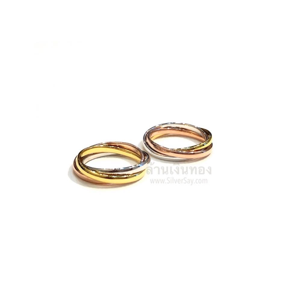แหวนดับเบิลซ์ Double C พ่นทราย-ยกขอบสูงขัดเงา