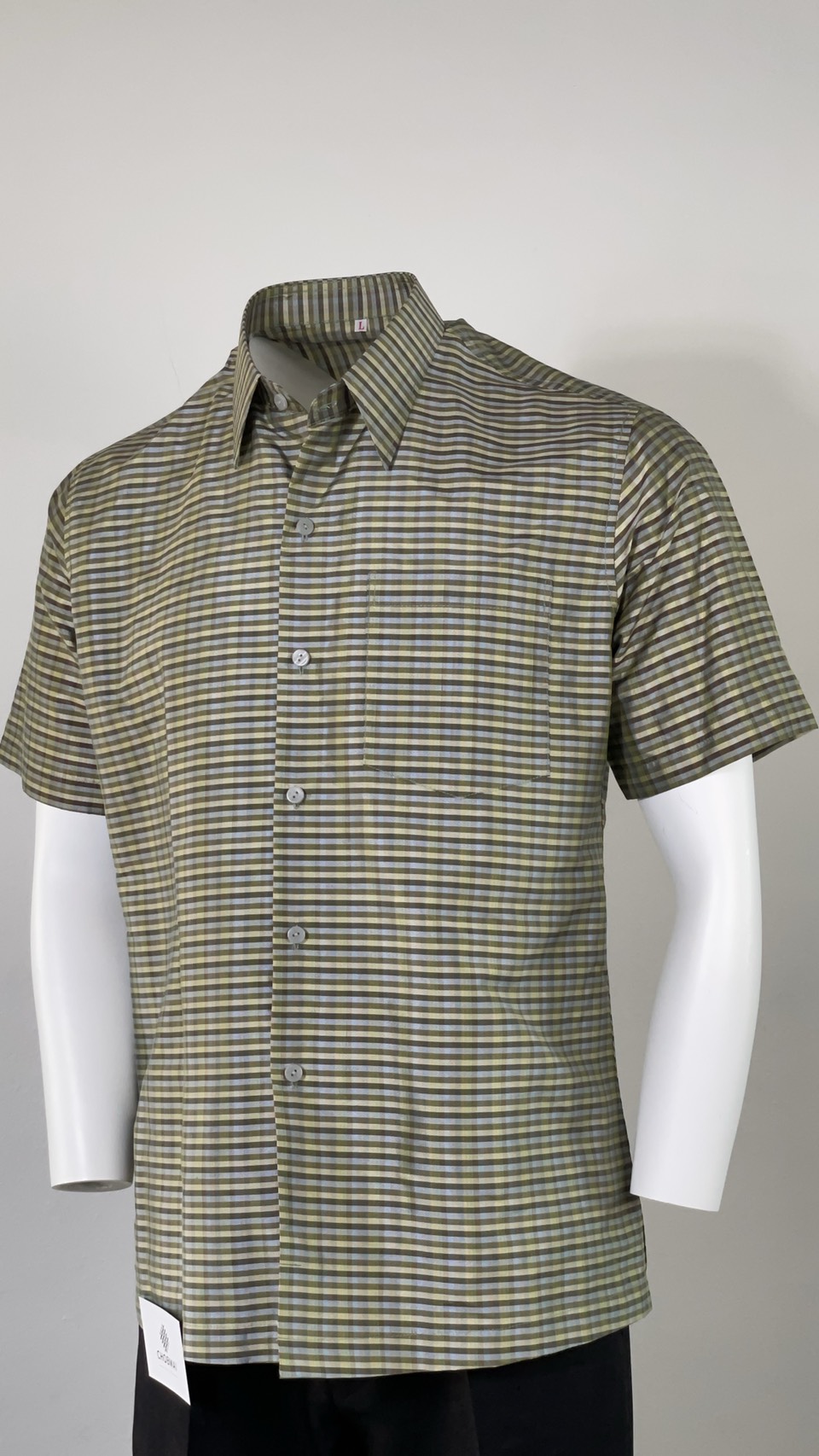 เสื้อเชิ้ต แขนสั้น ผ้าไหมลายสก็อต ไหมแท้ | เลือกไซส์ | เลือกสีผ้า รหัส DK-AA-11136840