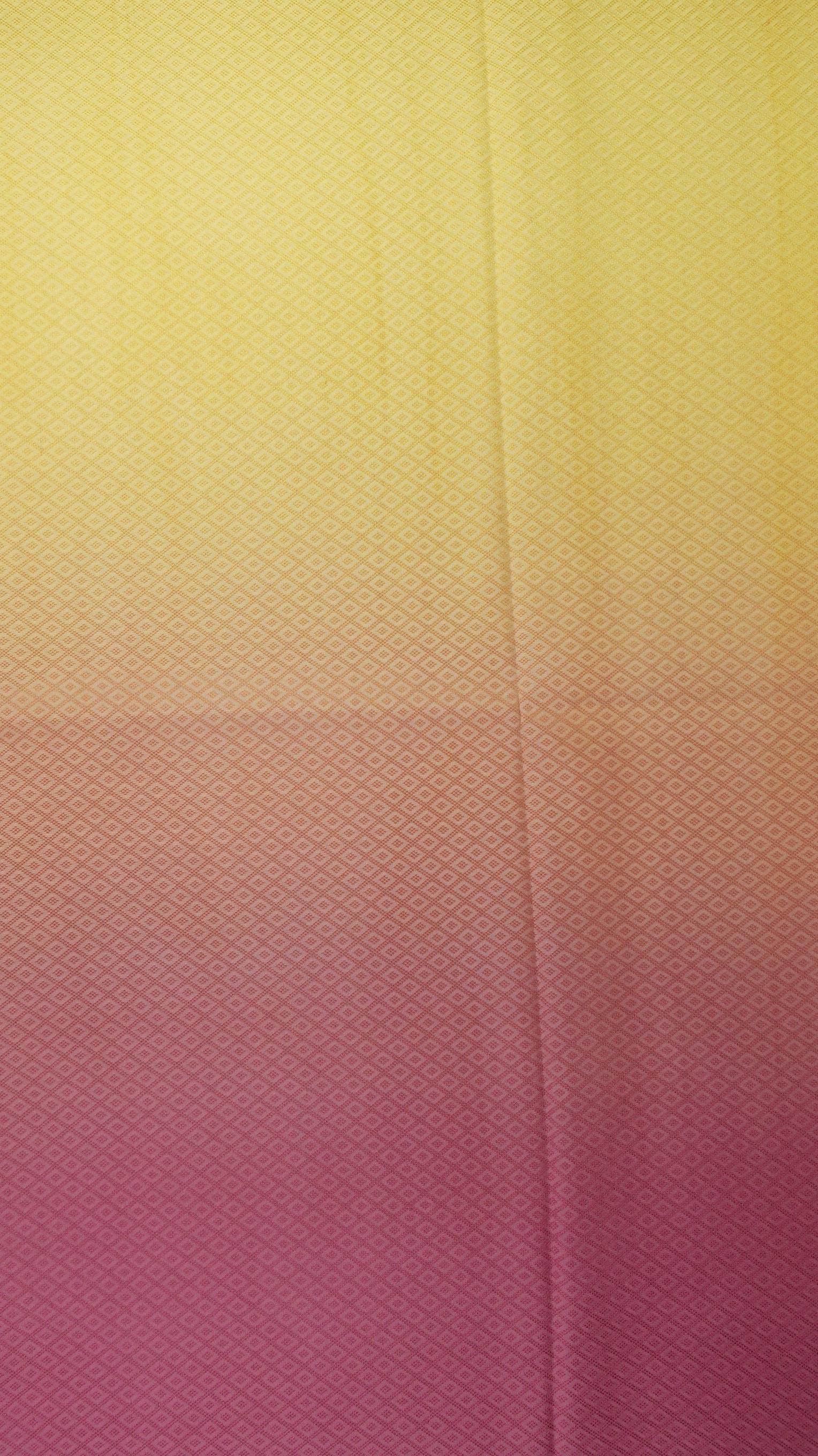 ผ้าไหมย้อมสไลด์สี ยกดอกลูกแก้ว สีเหลือง-สีชมพู เลือกขนาด รหัส BT-TT-0224684