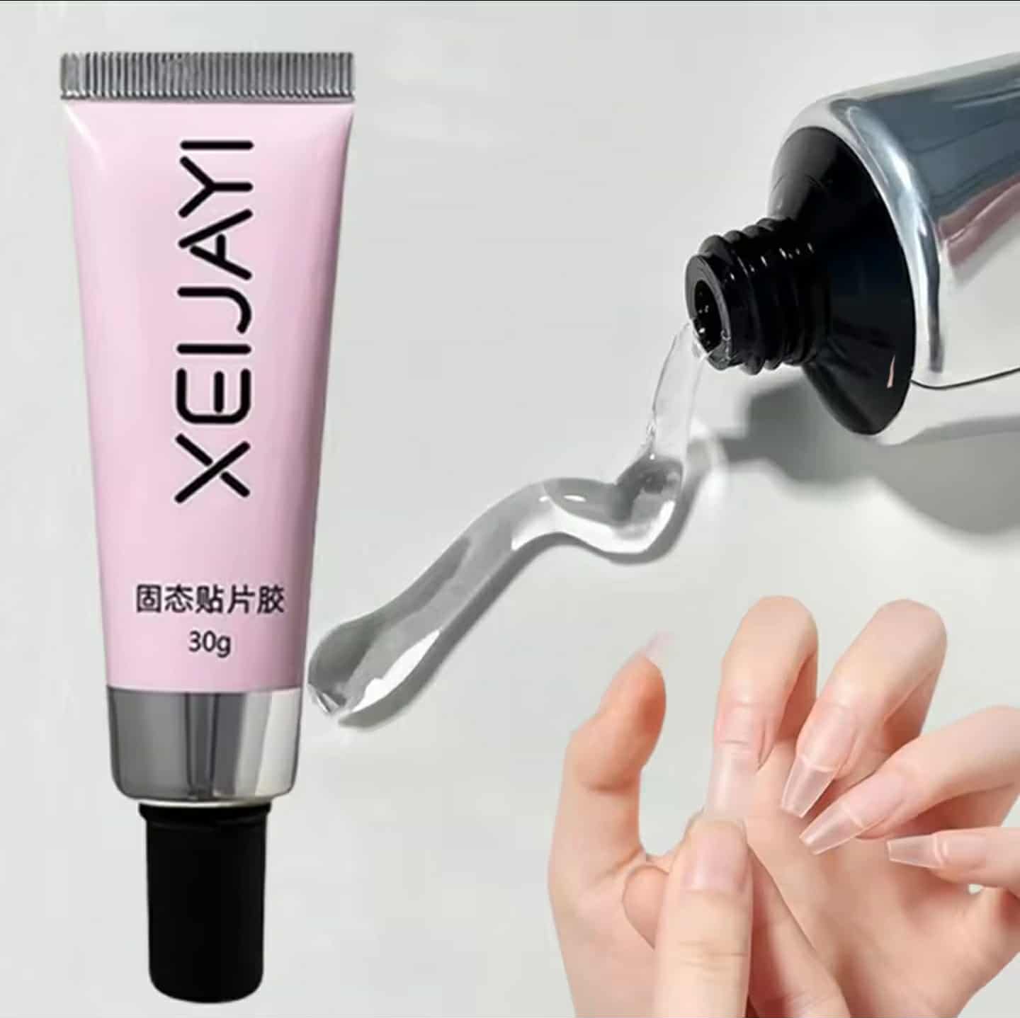 กาวเจลติดเล็บปลอม ติดPVC ถนอมหน้าเล็บ ปั้น5Dได้ ขนาด30g