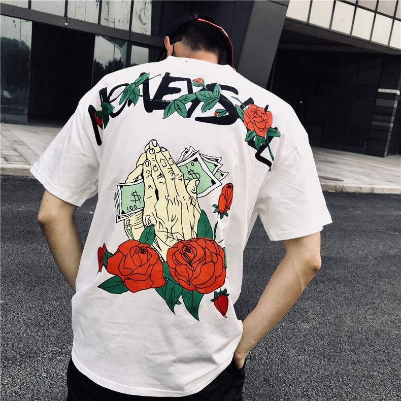 เสื้อยืด Street Fashion Oversize สีดำ MONEY