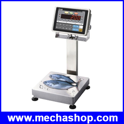 เครื่องชั่งพื้นสแตนเลสดิจิตอลตั้งพื้นกันน้ำ Digital scale ชั่งได้ 30kg/2g, 60kg/5g, 150kg/10g, 300kg/20g, 500Kg/50g, 600kg/5g ฝาครอบแท่นชั่งและโครงสร้างแท่นชั่งเป็นสแตนเลส กันน้ำได้ รุ่น CI200S ยี่ห้อ CAS(เกาหลี)