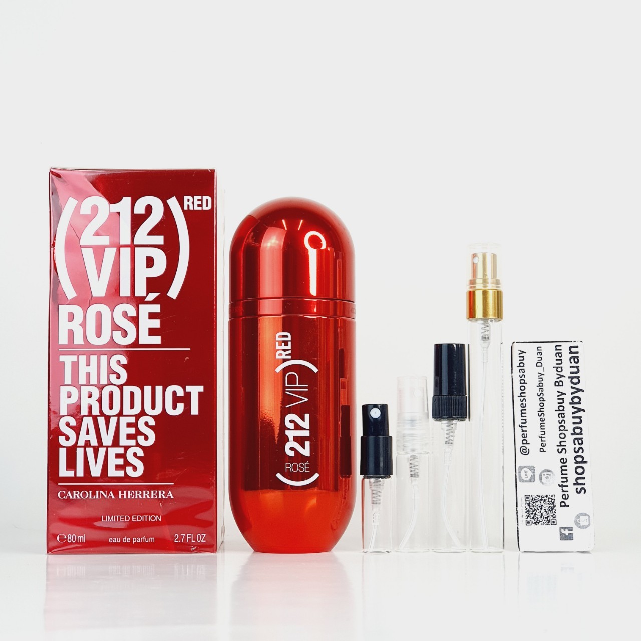 น้ำหอมแท้แบ่งขาย Carolina Herrera 212 VIP Rose Limited Edition (Red Box) EDP 💕Travel Size แบบทดลอง