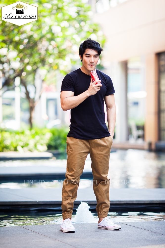 กางเกง jogger JG 602 สีกากีทอง