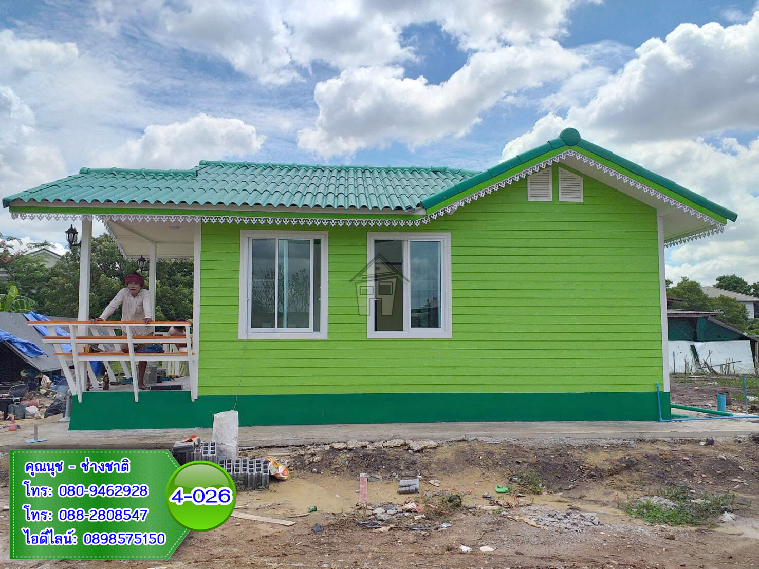 4-026 บ้านน็อคดาวน์ ทรงจั่วมุกซ้อน