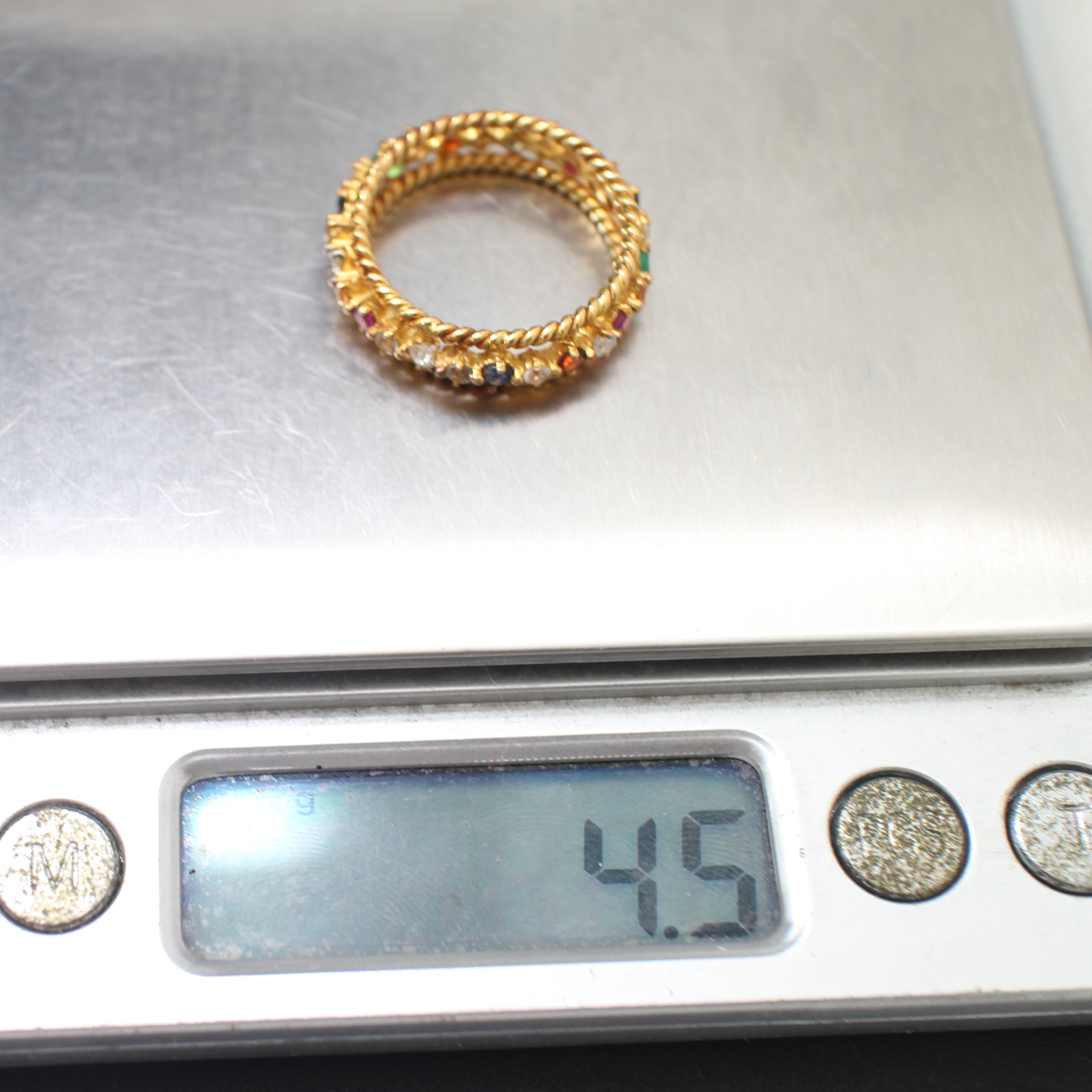 RG250379 แหวนพิรอดนพเก้าฉลุลาย ทองแท้ 18k นน.รวม 4.5 กรัม ขนาดแหวน 60