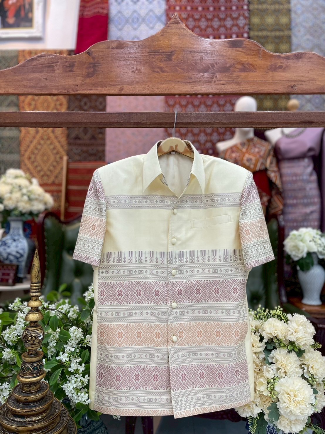เสื้อสูทไหมแพรวา แขนสั้น ไซส์M รหัส DR-BM-0530682