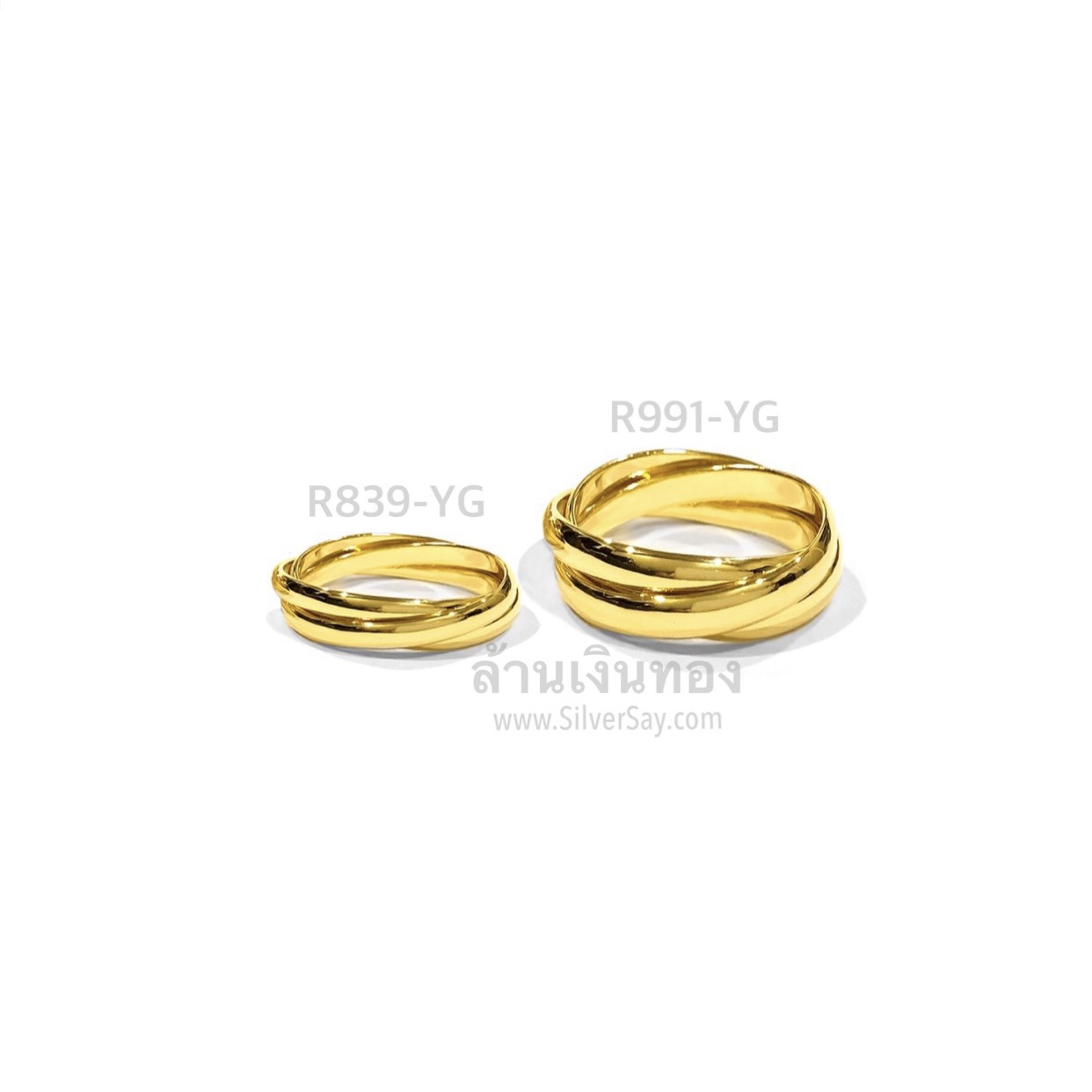 แหวนทรีนิตี้ Trinity สามวงคล้องกัน/2.5 มม./ทองสามสี/ผู้หญิง