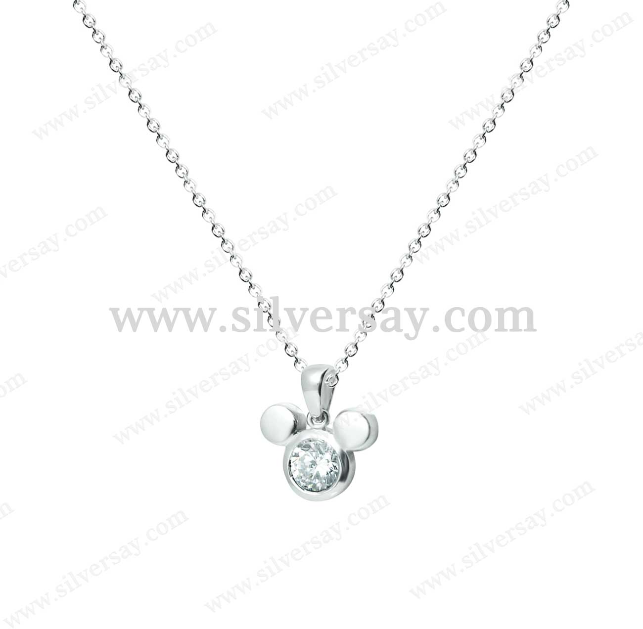 จี้มิกกี้เม้าส์ Mickey Mouse ฝังเพชรสวิส/ไซส์ S