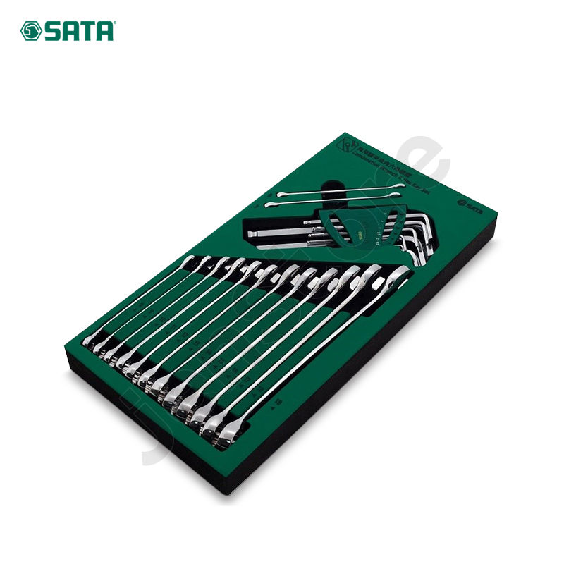 SATA 09906 ชุดถาดประแจแหวนข้างปากตาย + ประแจแอล จำนวน 23 ชิ้น ซาต้า (ชุด)