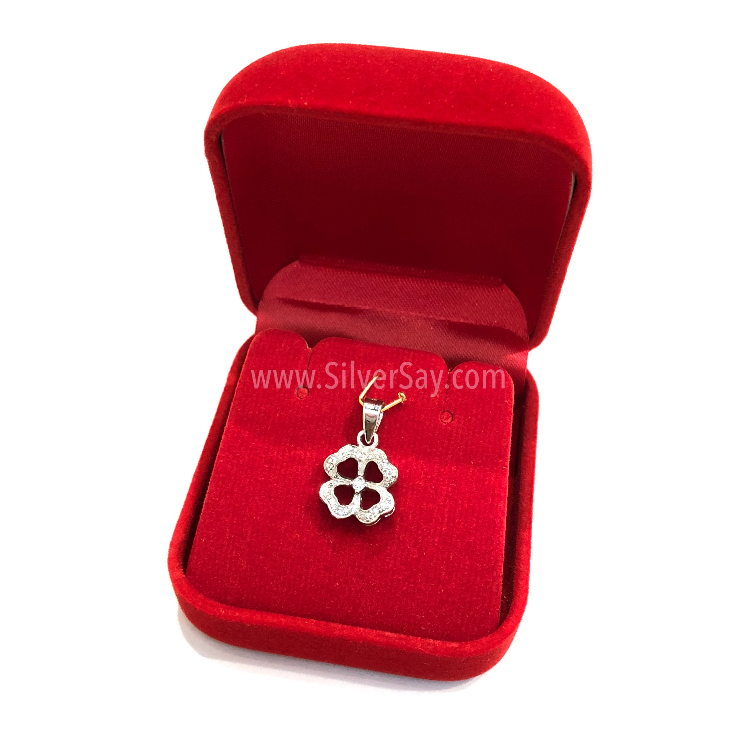 แหวนใบโคลเวอร์ Clover 4 ฝังเพชรสวิส/สลับเกลี้ยง/สีทองชมพูโรสโกลด์