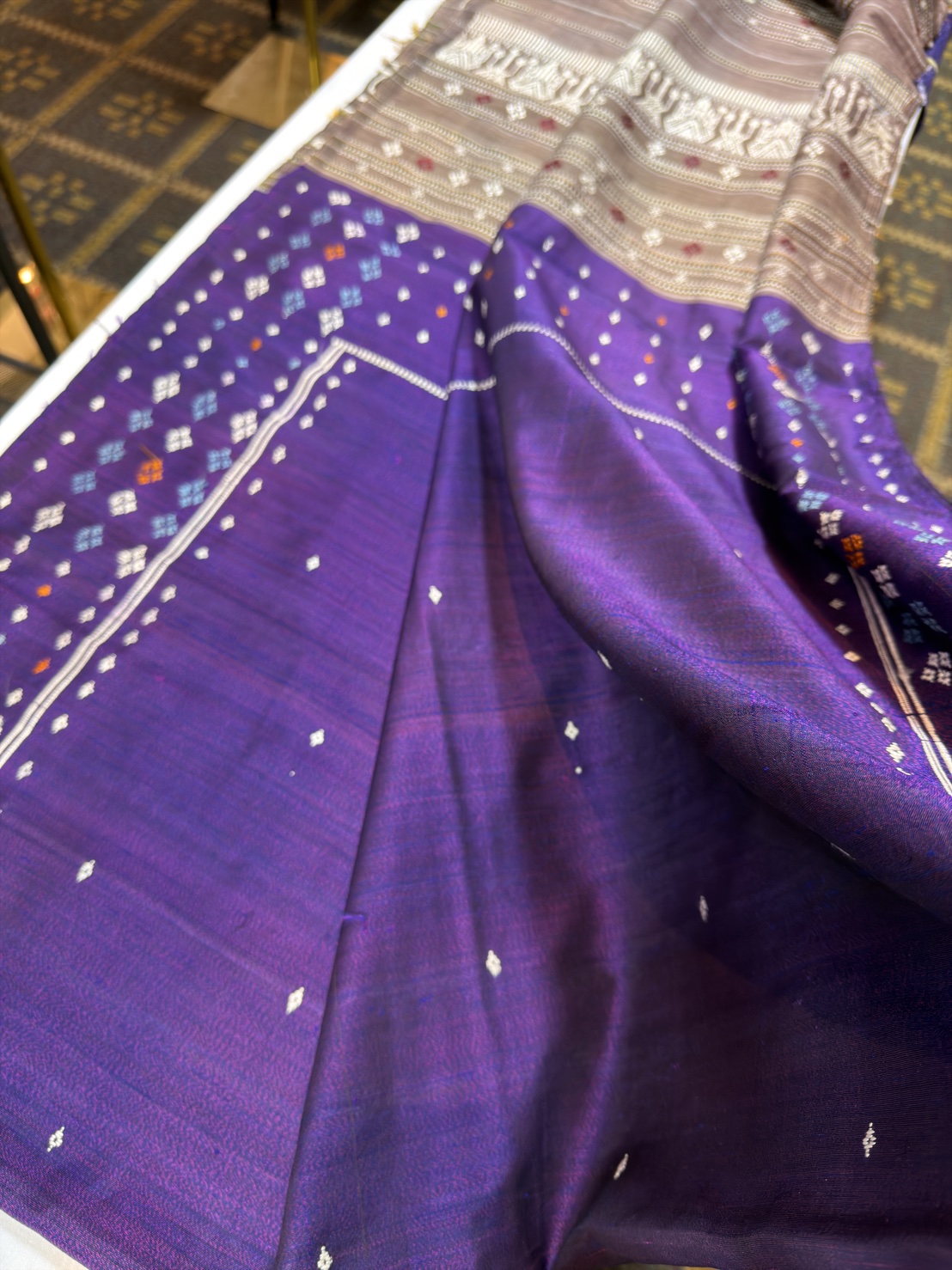 ซิ่นจกขิดไหม ขนาด1x2เมตร สีม่วง รหัส R4F-155-1204683