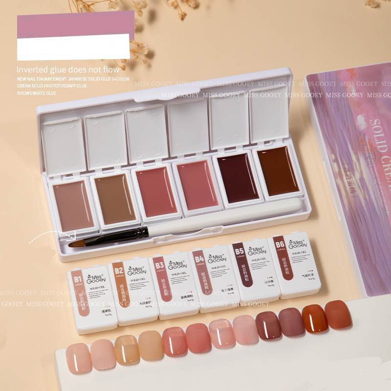 ครีมเจลทาเล็บ สีเจลชนิดครีม Soild Cream Gel Nail 6สี/เซต