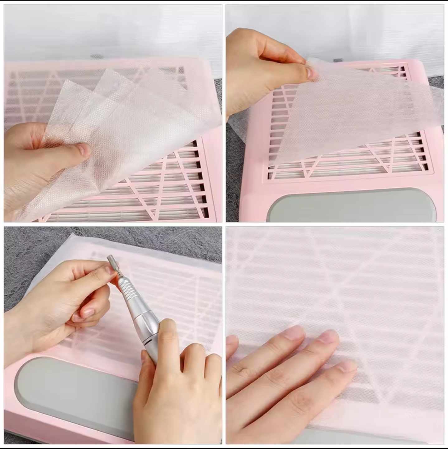 แผ่นกรองฝุ่น ใช้สำหรับเครื่องดูดฝุ่นเล็บ แบบใช้แล้วทิ้ง 100แผ่น/แพ็ก