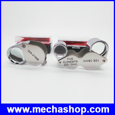 กล้องส่องพระ กล้องส่องจิวเวอร์รี่ ขยาย10X+20X+30X Triplet Magnifier Jeweler Jewelry Eye Loupe