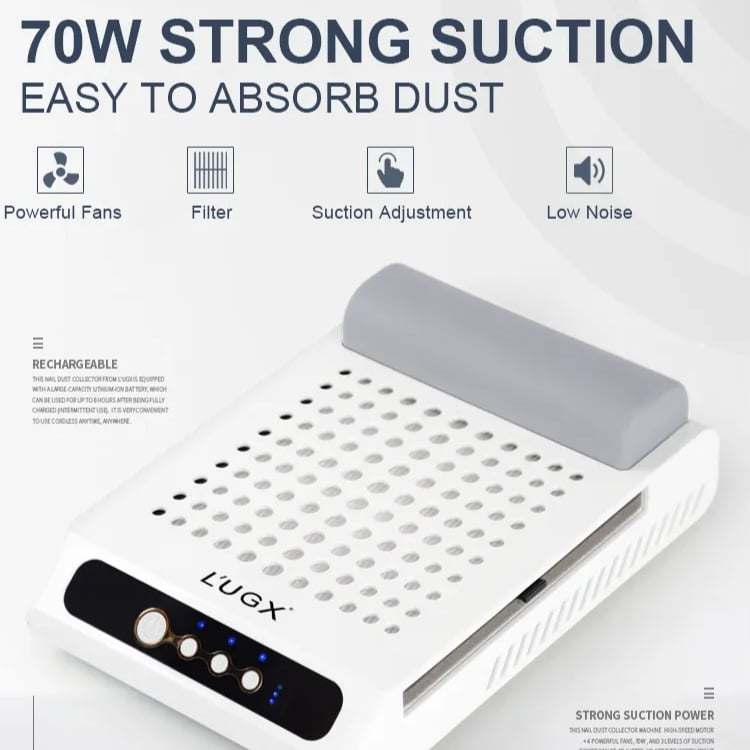 พัดลมดูดฝุ่นเล็บ70w เครื่องดูดฝุ่นเล็บ มีแบตในตัว แบรนด์คุณภาพL'UGX