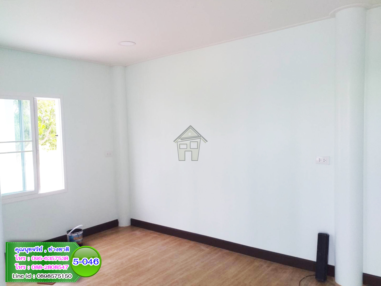 5-046 - บ้านน็อคดาวน์สองชั้นสีฟ้า - หลังใหญ่ - ทรงจั่วมุกซ้อน