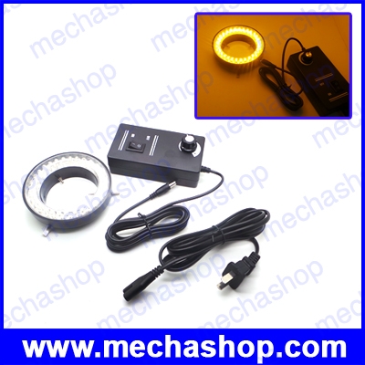 LED Ring Light 60LED แสงสีขาวอมเหลือง Adjustable Zoom Microscope Ring Lamp with Adapter 220V สำหรับ Stereo Microscopes หรือ งานวิชั่น