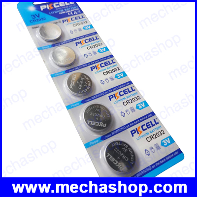 ถ่านกระดุมคุณภาพสูง 5 ก้อน PKCELL CR2032 3V button cell coin batteries for watch computer CR2032