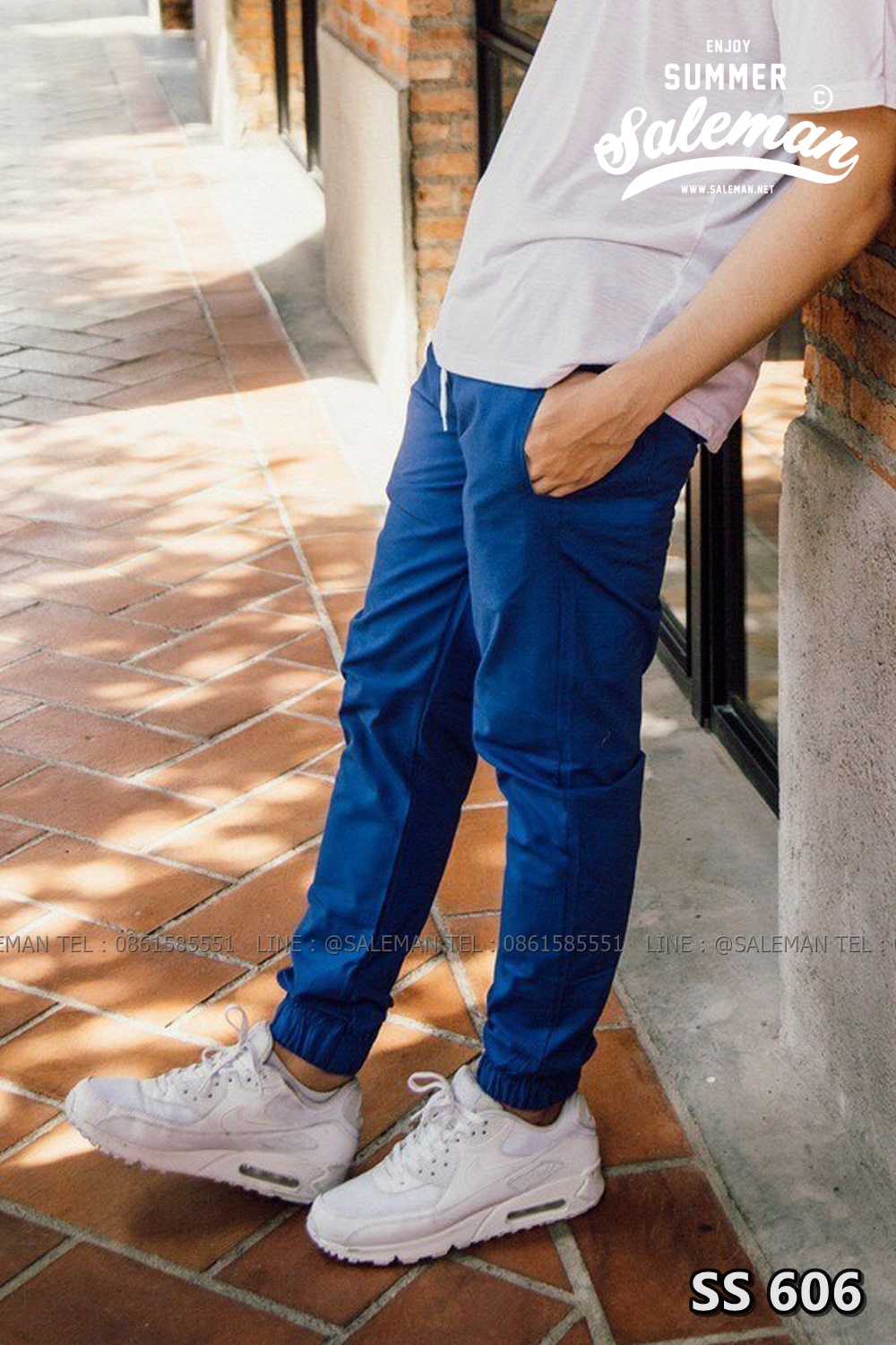 กางเกง JOGGER พรีเมี่ยม ผ้า COTTON รหัส SS 606 น้ำเงิน