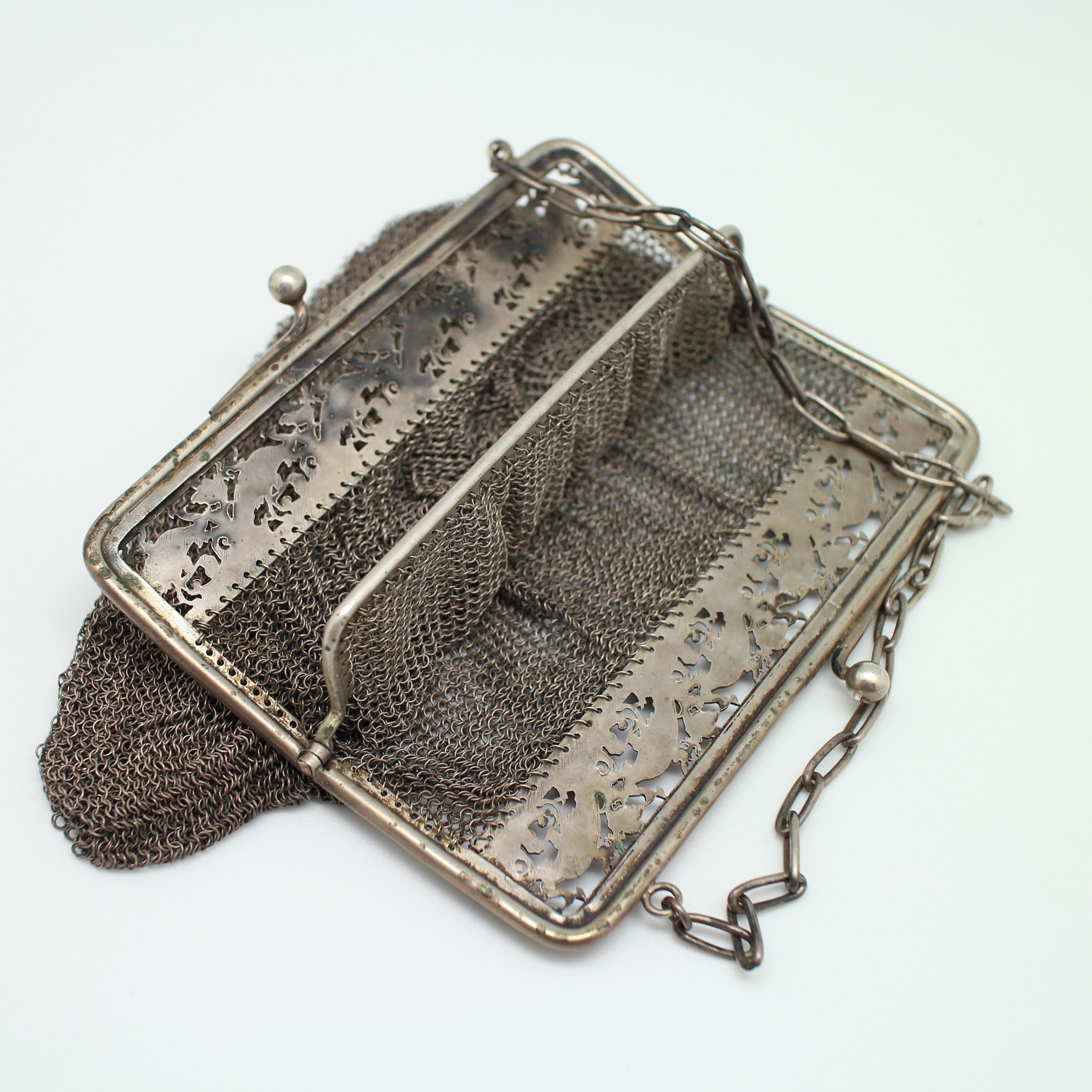 SI276 กระเป๋าเงินถักขอบนกยูง เงินแท้ 92.5% นน. 326.6 กรัม