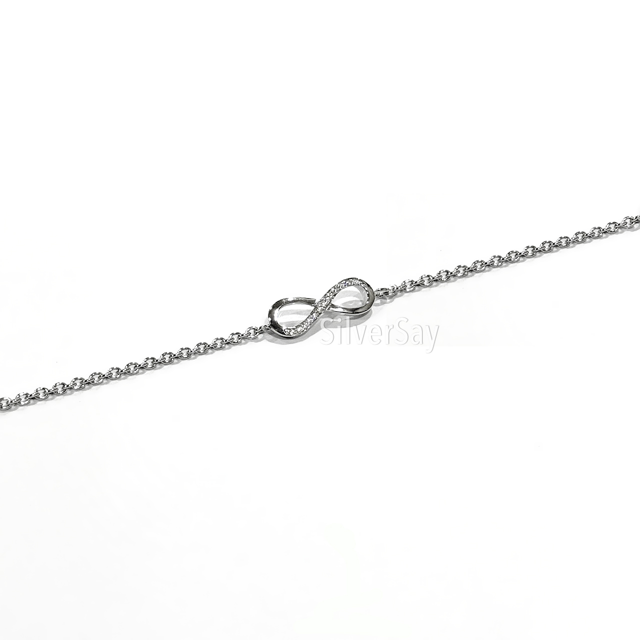 สร้อยข้อมืออินฟินิตี้ Infinity ฝังเพชรสวิสไมโครแถว/ปรับได้