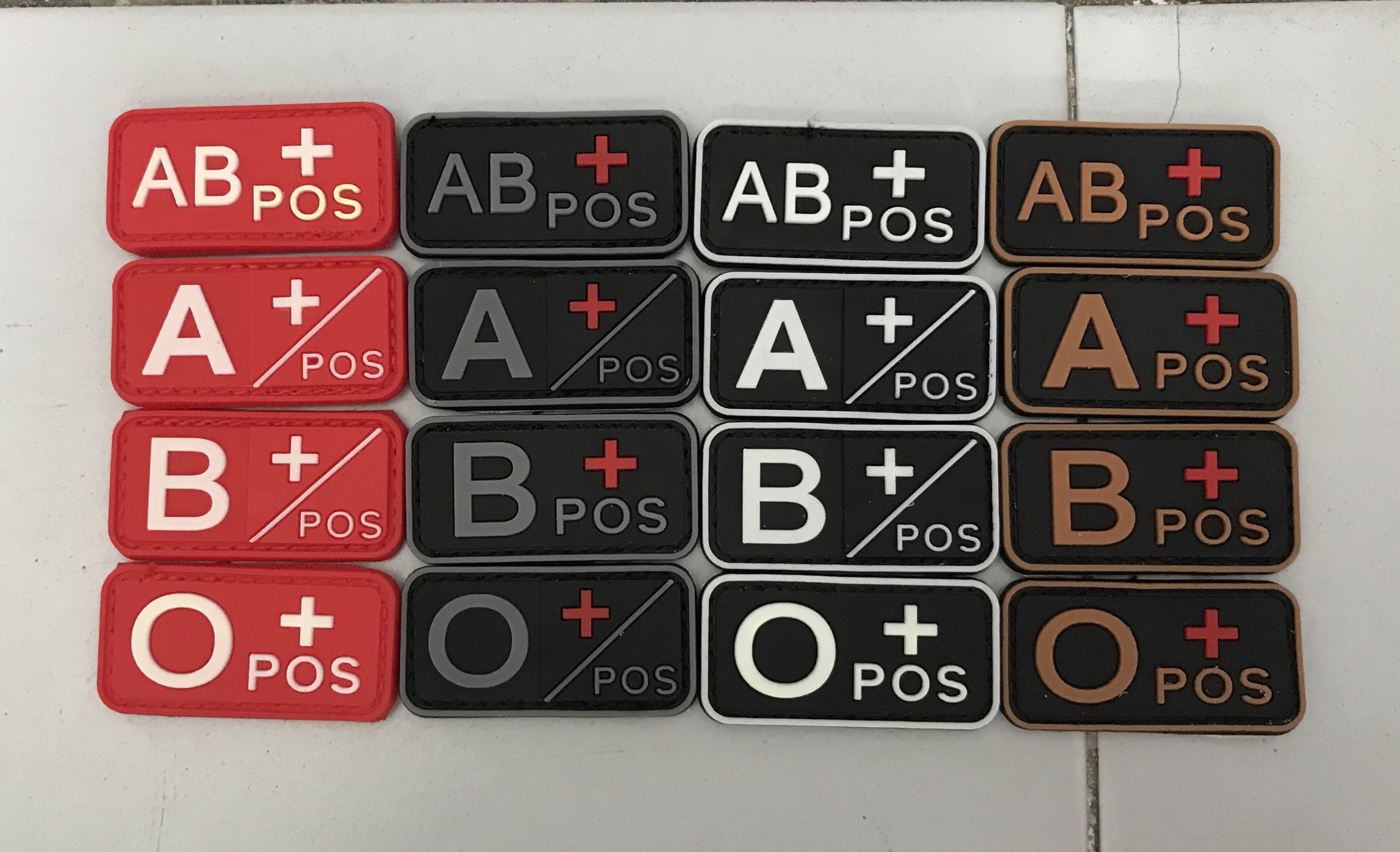 patch อาร์ม กรุ๊ปเลือด แบบ pvc กลุ่ม 2 (มีตีนตุ๊กแกทุกชิ้น)