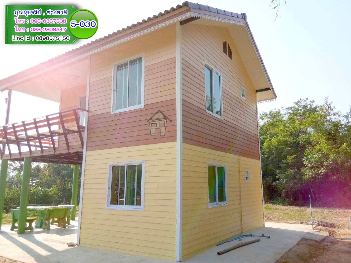 5-030 บ้านน็อคดาวน์ - บ้านหลังใหญ่ - ทรงจั่วมุกซ้อน