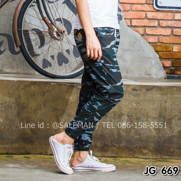 กางเกง jogger ลายทหาร JG669
