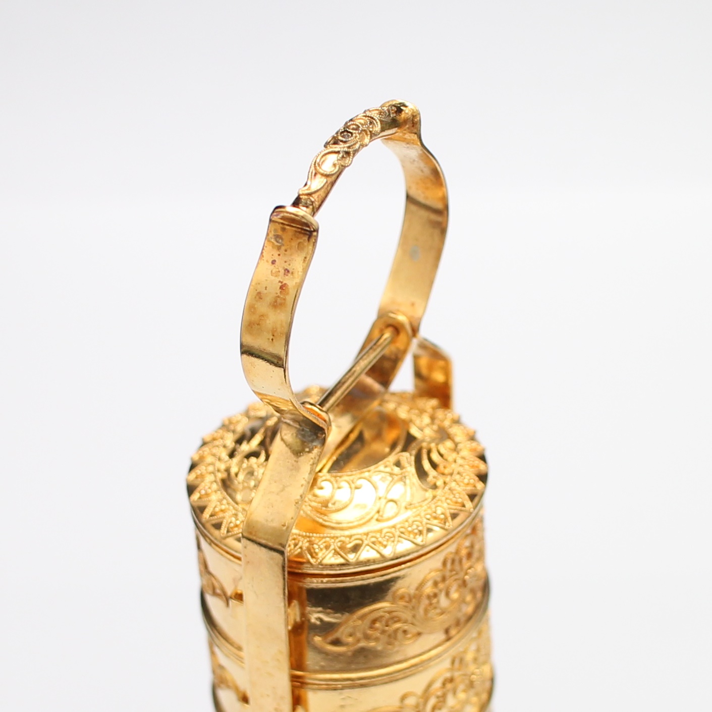 SI380 ปิ่นโตเถาใหญ่ 5 ชั้น เงินแท้ ชุบทอง นน. 154.9 กรัม