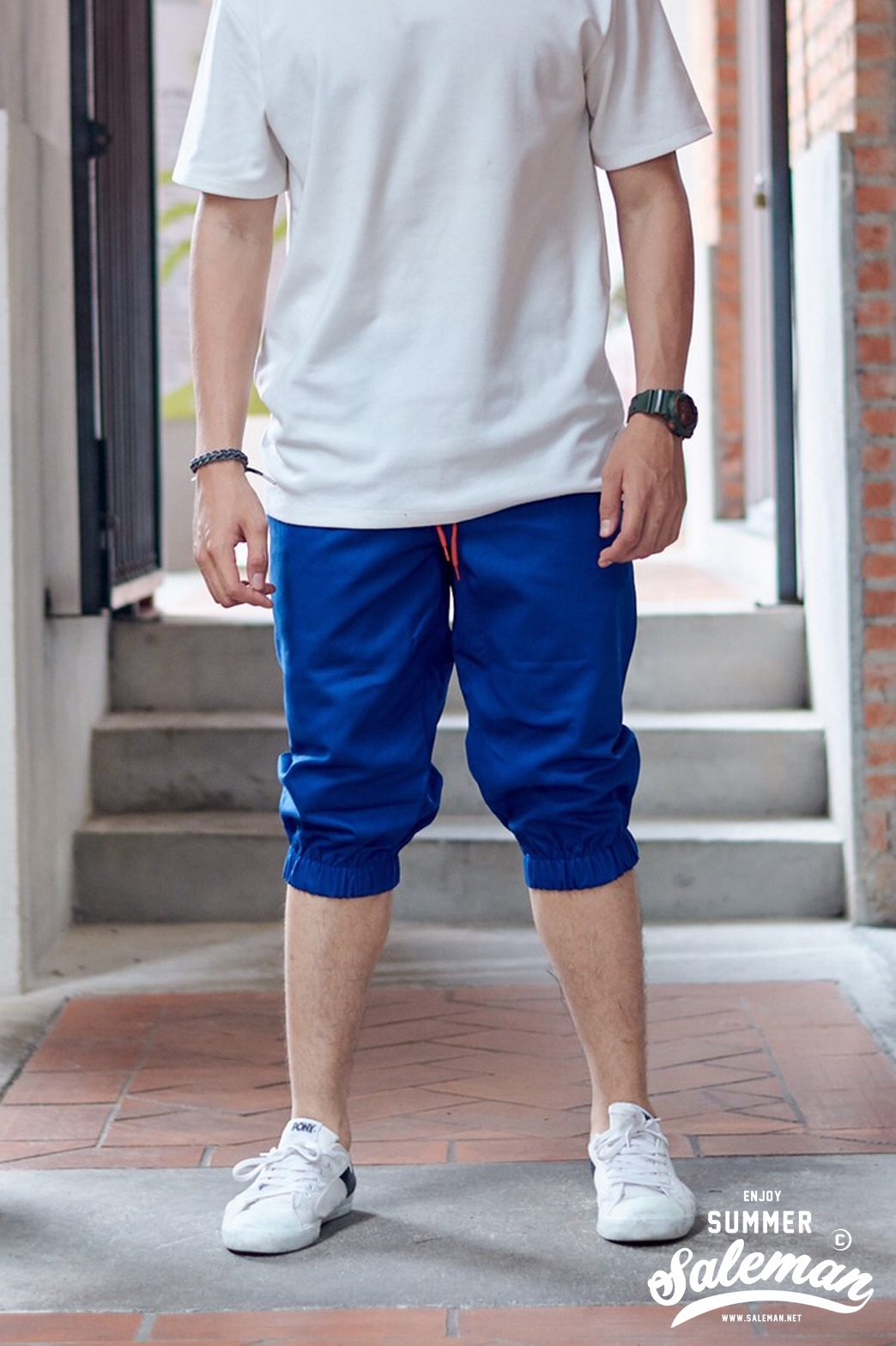 กางเกงขาสามส่วนCOTTON รหัสSS 306 RB สีน้ำเงิน